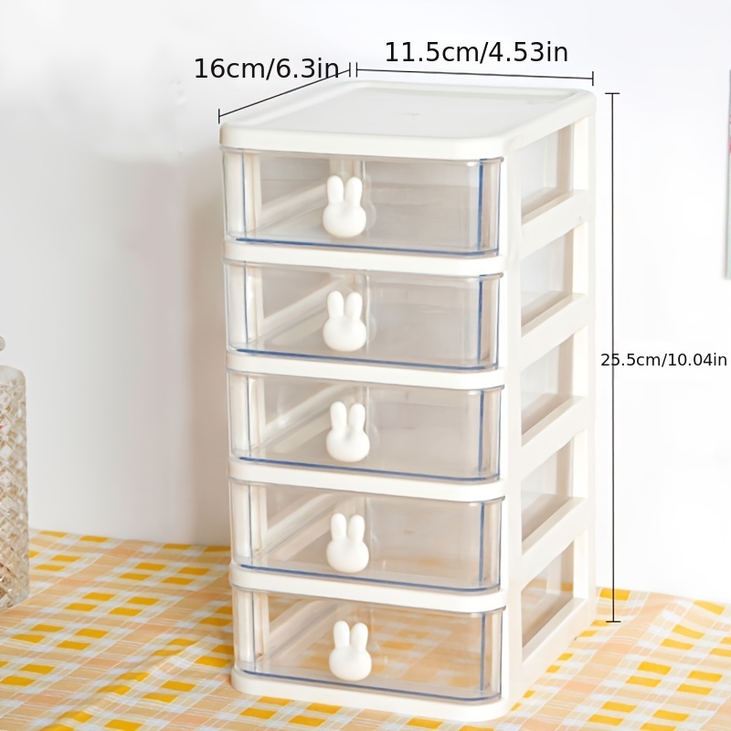 1pc Drawer Organizer, Small Drawer Type Desk Storage Cabinet, Plastic  Multi-layer Mini Storage Box, Home Stationery Storage Box, Office Supplies
