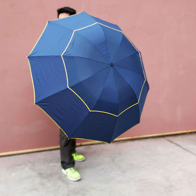Parapluie pliant de grande taille pour hommes et femmes, coupe-vent, de grande  taille, de qualité supérieure, pour la pluie et l'extérieur, 130 cm