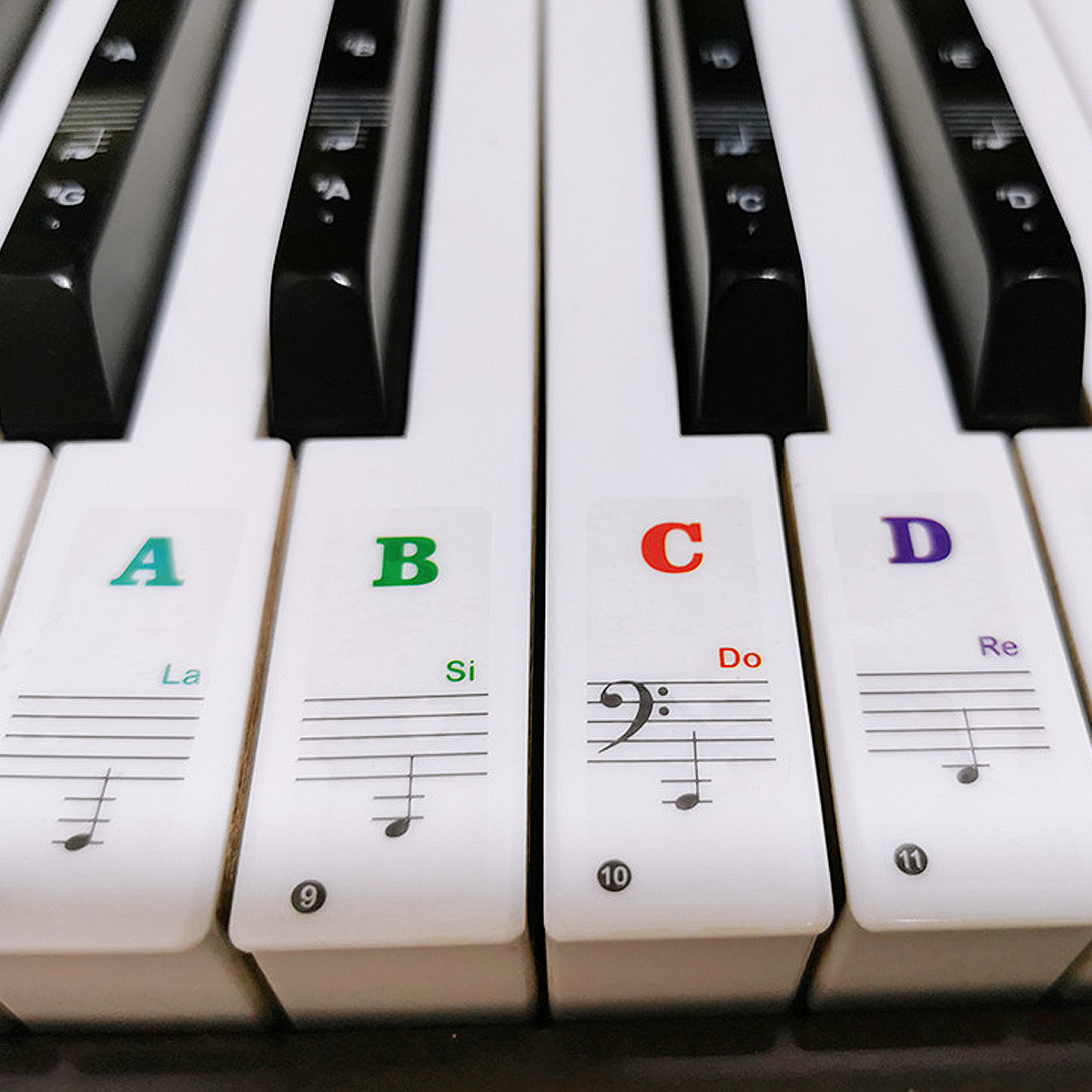 Yosoo Clavier électronique amovible de 88 touches piano note touches  blanches autocollants étiquettes pour les débutants, autocollant amovible  piano, autocollant de clavier