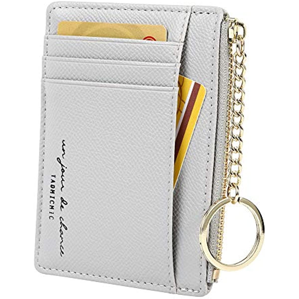 Simple Slim Coin Purse, Portable Zipper Wallet, Women's Faux Leather Card  Bag With Key Ring - Temu