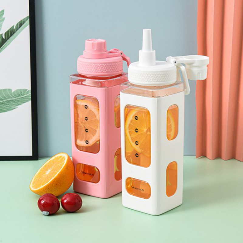 Water Bottles Kawaii Shaker Pastel With Straw 700ml900ml Plastic