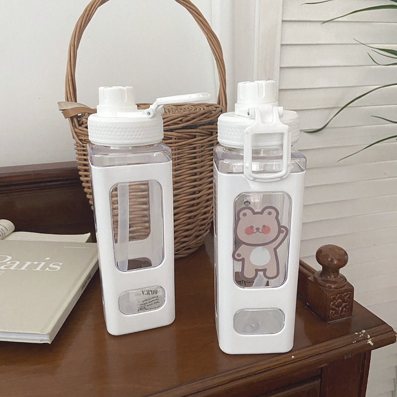 Bear Pastel Water Bottle With 3D Sticker 700ml/900ml Plastic