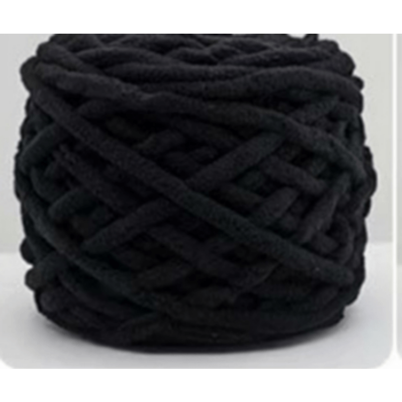 Home Personalized Scarf Weaving Crochet Knitting Yarn String Cord Roll  Black 50g