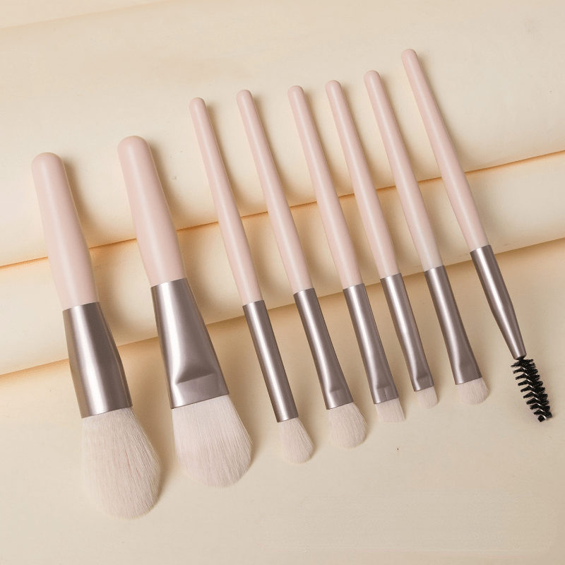 Portable Mini Makeup Brush Set With Storage Bag Soft Hair - Temu