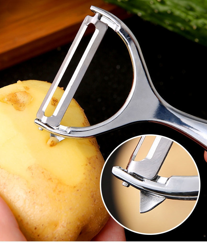 Vegetable Peeler, Potato Peelers for Kitchen Stainless Steel Multi-function  Set Fruit Peeler For Kitchen and Household Tools Y & I Shape Swivel Blades