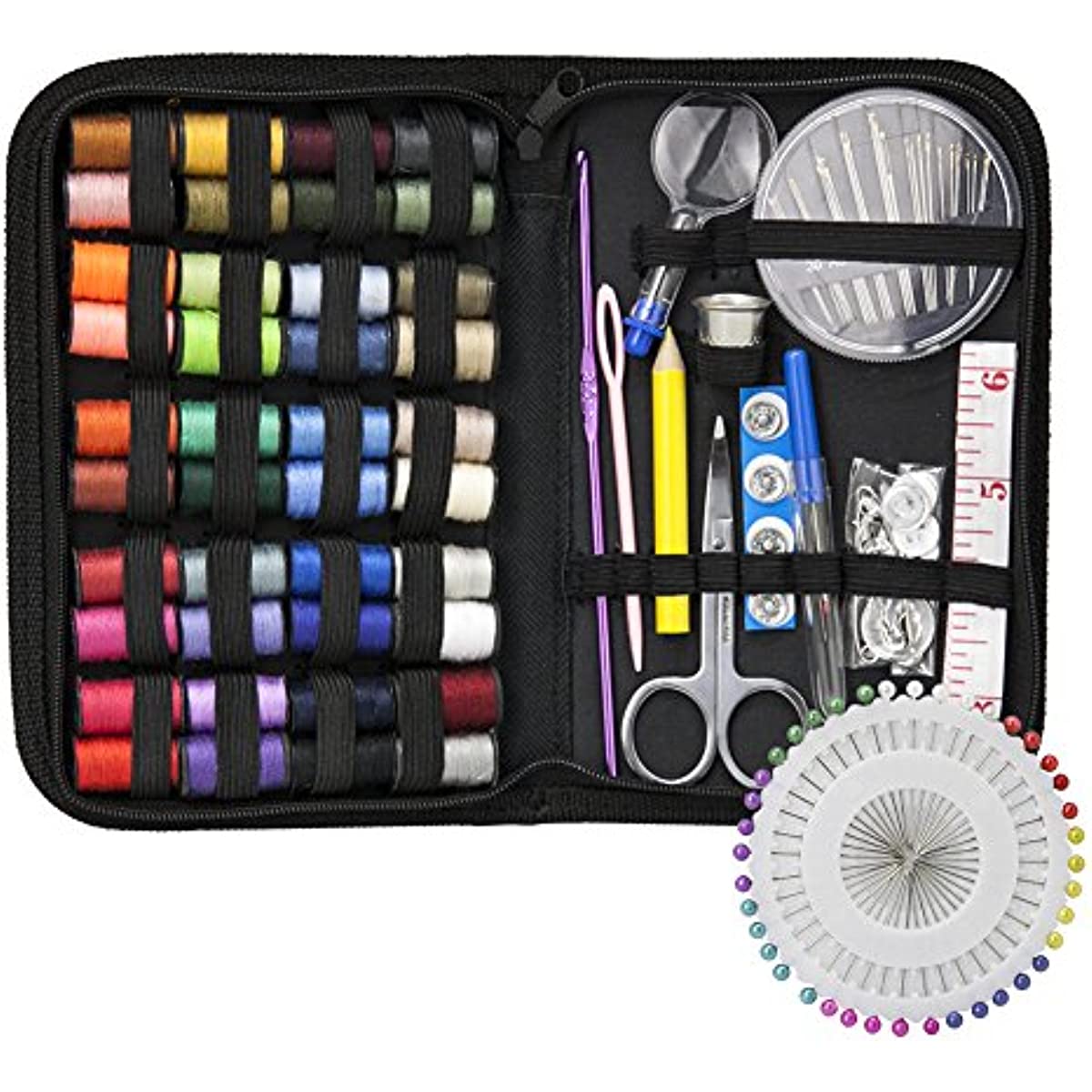 Sewing Kit - 98 PCs Premium Portable Needle and Thread Set for Beginners