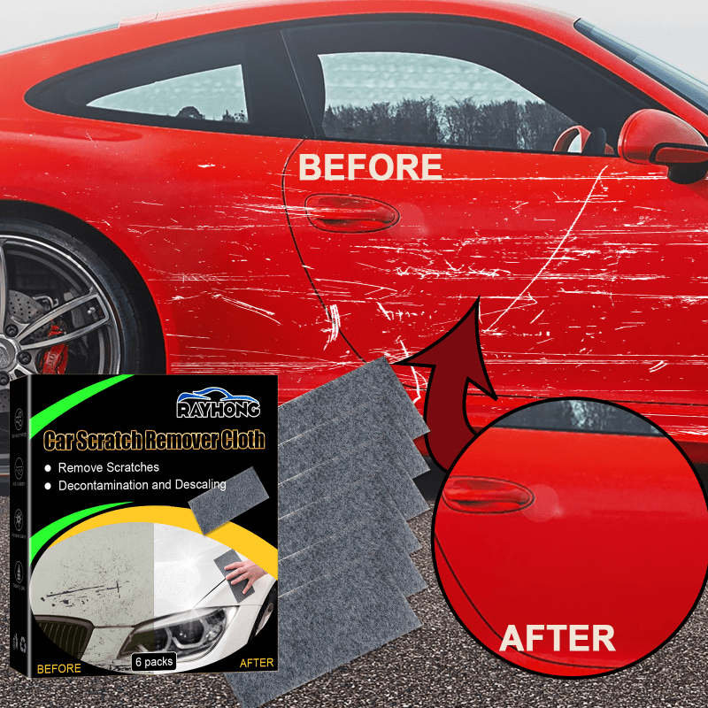 1set 6pcs Portable Car Scratch Remover Cloth and Nano Scratch Repair