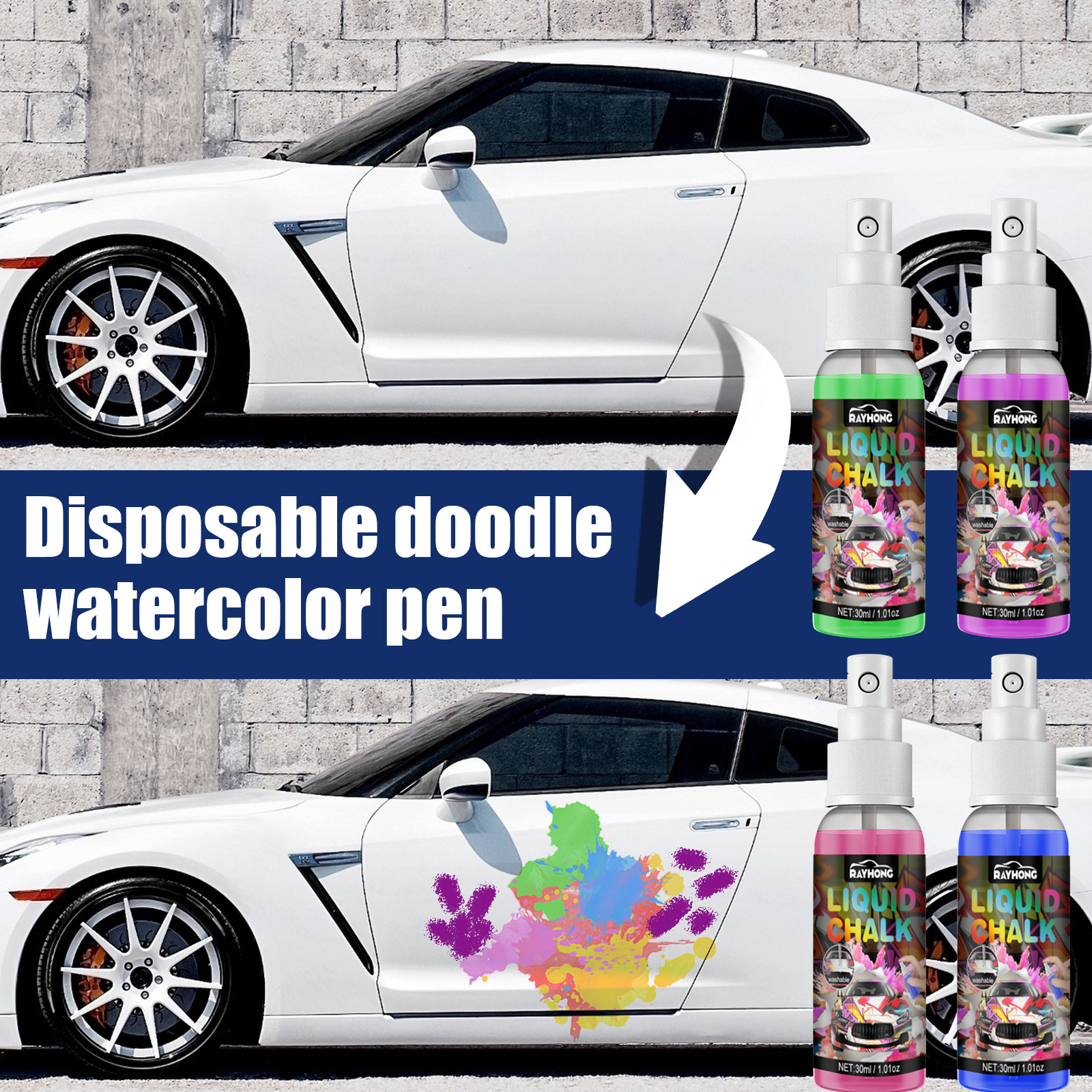 30ml Car Graffiti Painting Car Windows Tires Body Graffiti Spray Liquid  Spray Washable For Car Exterior Decoration - Automotive - Temu