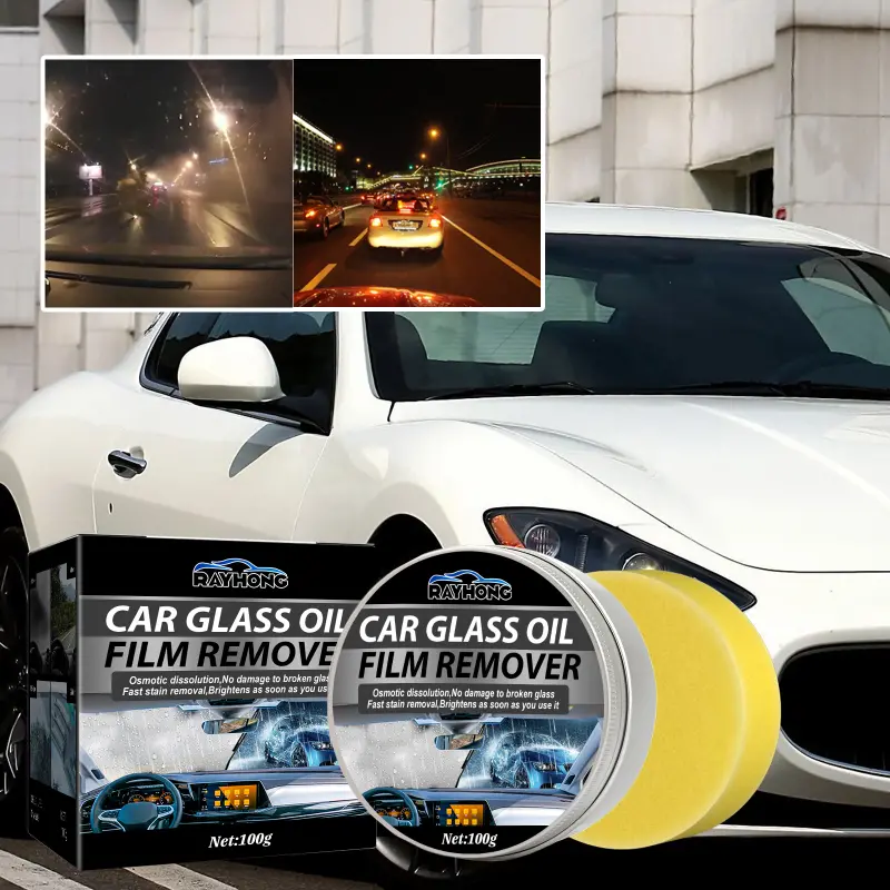 Glass Oil Film Removing Paste, Car Windshield Oil Film Cleaner, Glass  Stripper Water Spot Remover Automotive Glass Oil Film Remover, Window Front