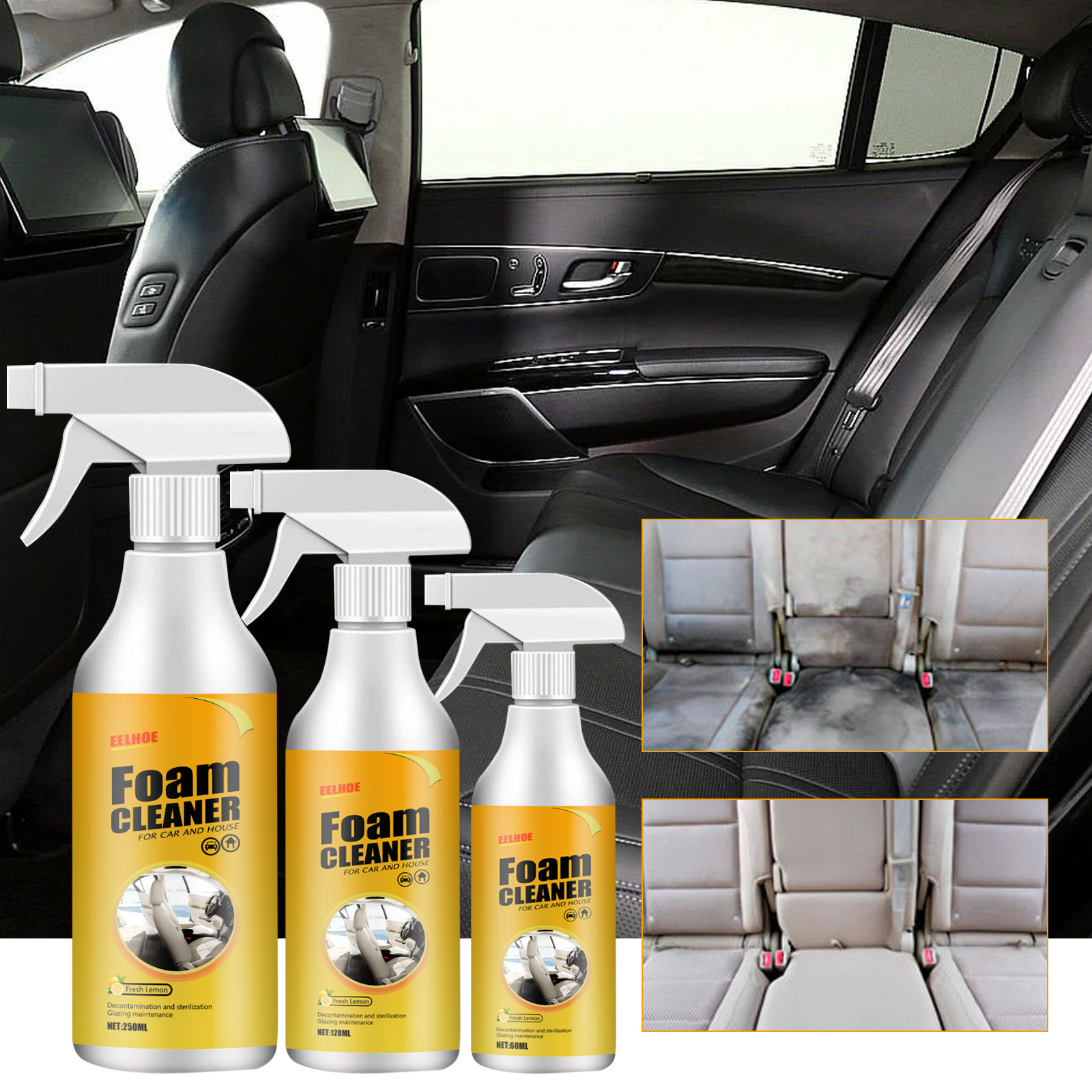 Car Magic Foam Cleaner Set Multi Purpose Household Cleaning Agent Car  Interior Ceiling Leather Seat Strong Decontamination Cleaners - Temu Italy