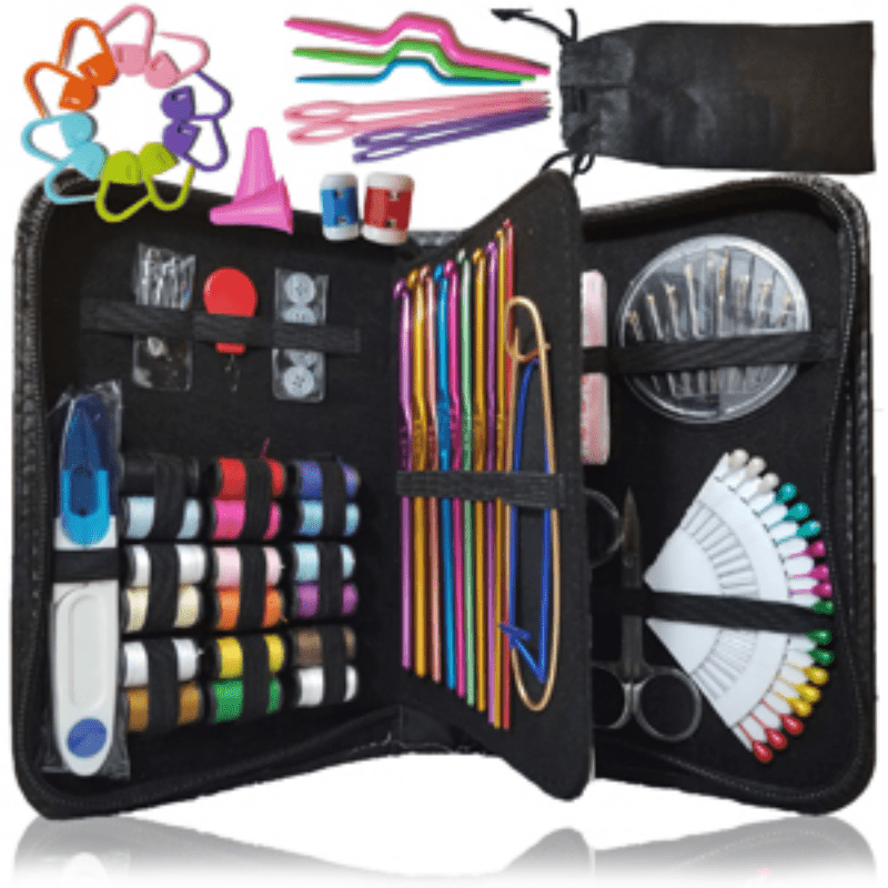 ARTIKA Kit de costura para adultos y niños – Pequeño juego para  principiantes con hilo multicolor, agujas, tijeras, dedal y clips – Kits de  reparación, Kit De Costura