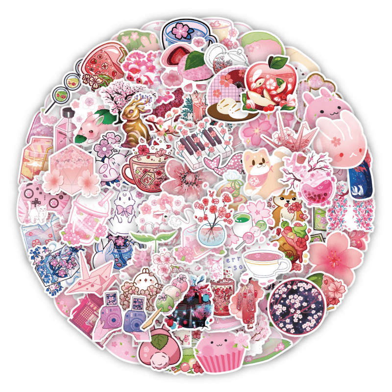 Cute Pink Stickers 100pcs