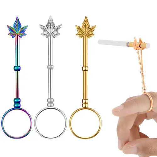 1pc New Cigarette Holder Ring Retro Portable Metal Finger Clip, Save More  With Clearance Deals