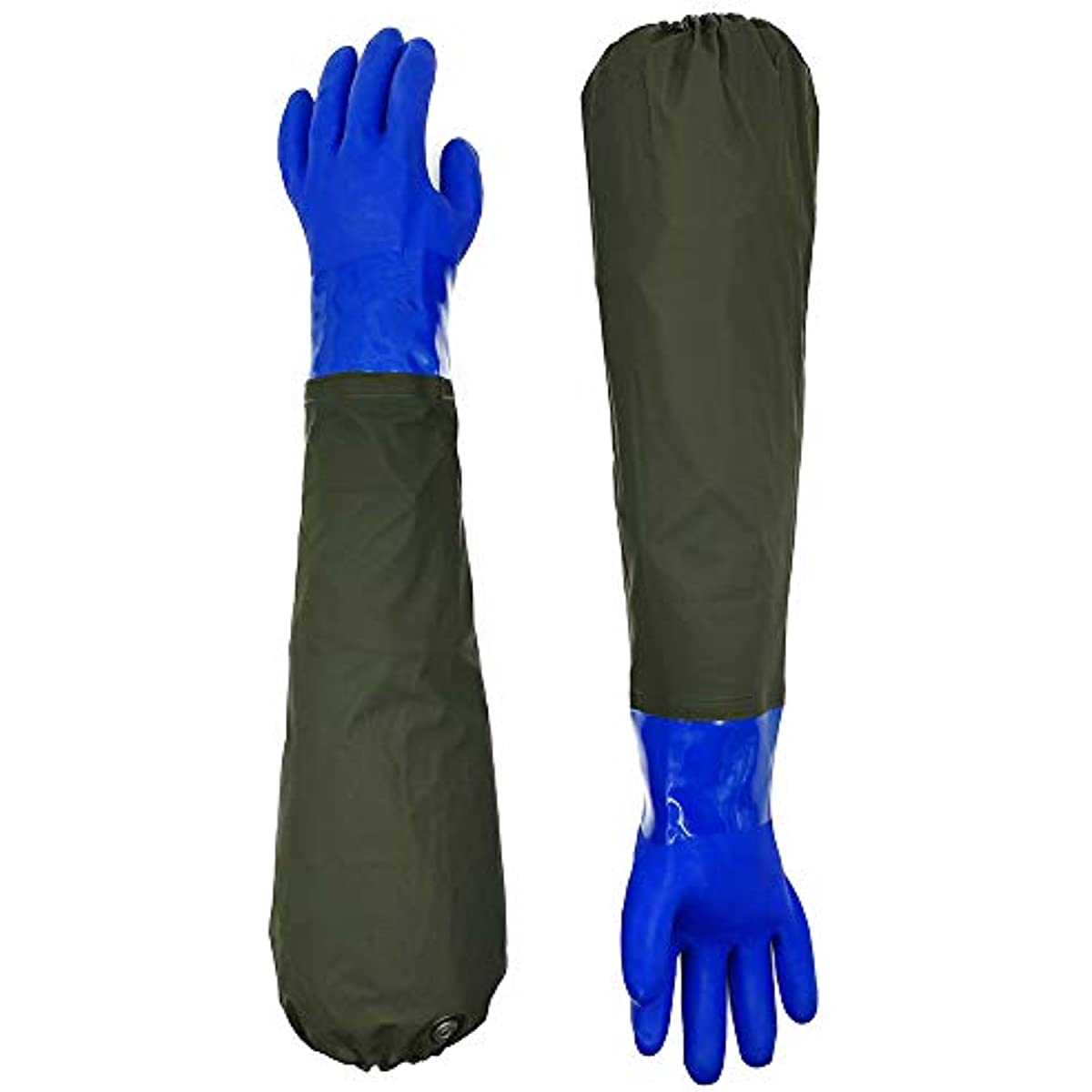 28 Waterproof Rubber Pond Gloves - Chemical & Oil Resistant, Reusable,  Insulated PVC Coated for Industrial, Mechanical, Fishing & Aquarium Use.