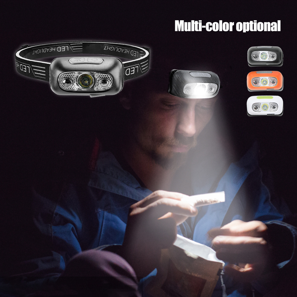 Mini Rechargeable Powerful Sensor Headlamp Fishing Camping USB