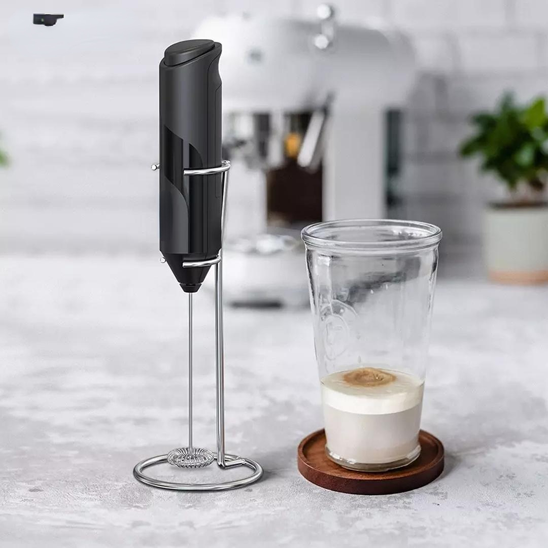 Milk Frother Handheld, Battery Operated Drink Mixer for Coffee, Handheld Electric Stirrer Foam Maker Whisk, Stainless Steel Milk Foamer for Coffee
