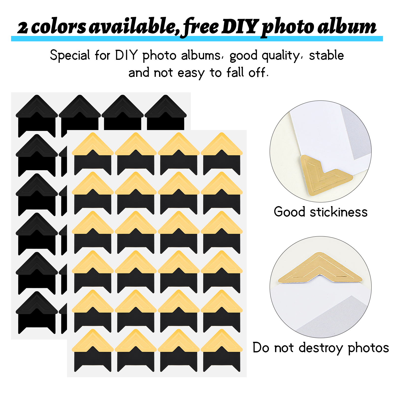 Diy Photo Album Corner Stickers Photo Corners Stickers - Temu