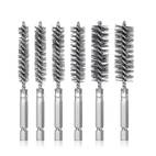6pcs stainless steel drilling brush twisted wire stainless steel cleaning brushes for electric drill impact tool cleaning for commercial cleaning services shops