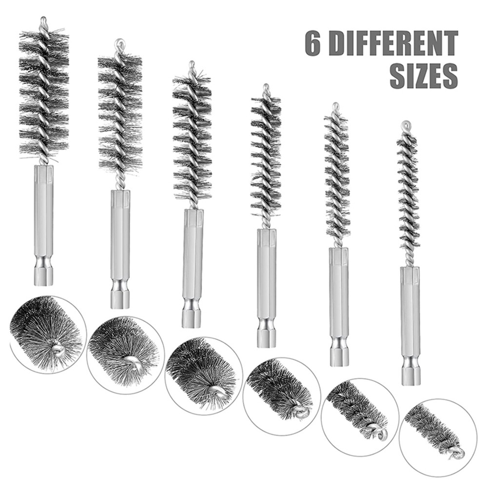 6pcs Small Wire Brushes Set For Cleaning Metal Brushes Brass Wire Brush  With Curved Strong Handle G