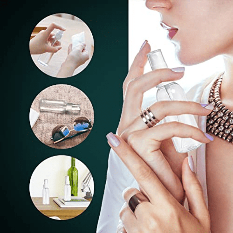 Spray Bottles Transparent Empty Fine Mist Plastic Mini Travel Perfume  Cosmetic Bottle Set Small Refillable Liquid Containers 30ml-50ml-75ml-100ml  5-1