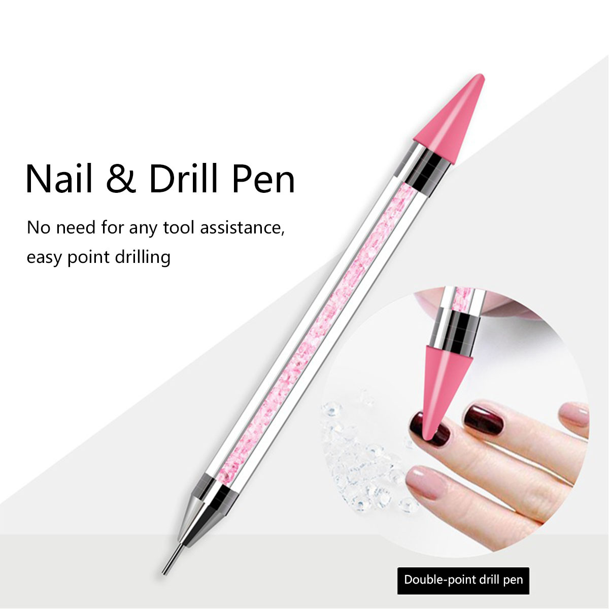 5pcs Double-ended Rhinestone Picker Pen, Nail Art Wax Pen For Rhinestones  Pick Up, Dotting Tool For Nail Art DIY Decoration