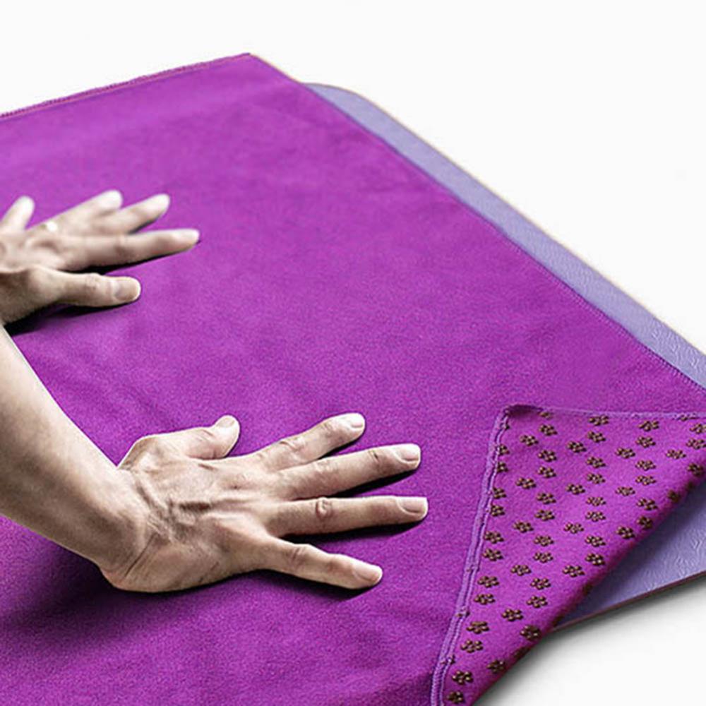 Heathyoga toalla de yoga antideslizante para yoga, esterilla de yoga con  agarre de silicona y botella de spray gratis, toalla de microfibra para