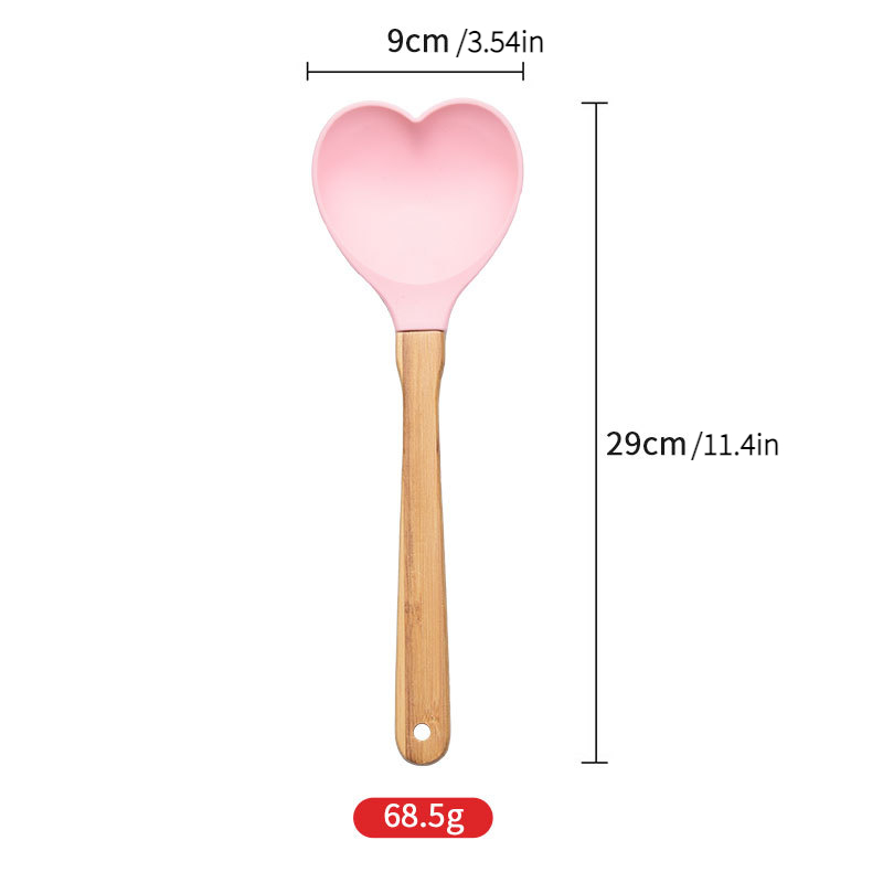 1 Piece 28cm Cute Silicone Heart Pastry Easy And Quick Spatula