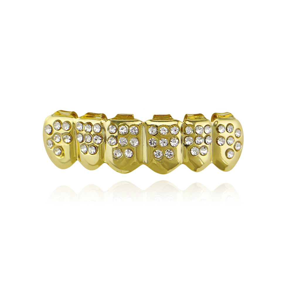 18k Golden Plated Artificial Diamonded Hip Hop Mouthguard Grillz For