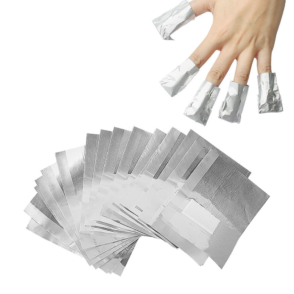 Shop 100 Pcs Aluminium Foil Nail Art Soak Off Acrylic Gel Polish Nail Removal Wraps Remover Manicure Nail Cleaning Makeup Tool