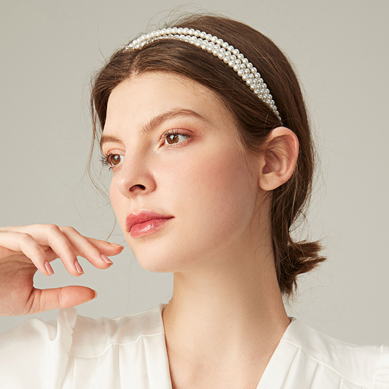 Double Layer Pearl Headband Pearl Accessories Hair - Temu