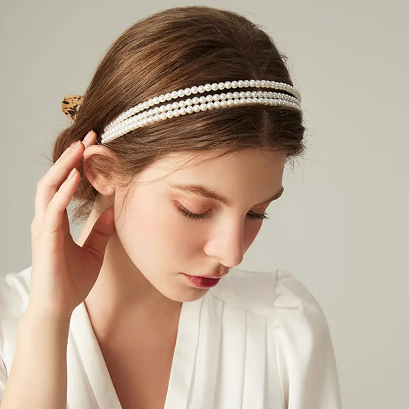 Layered Faux Pearl Headband women Elegant Pearl Hairband - Temu
