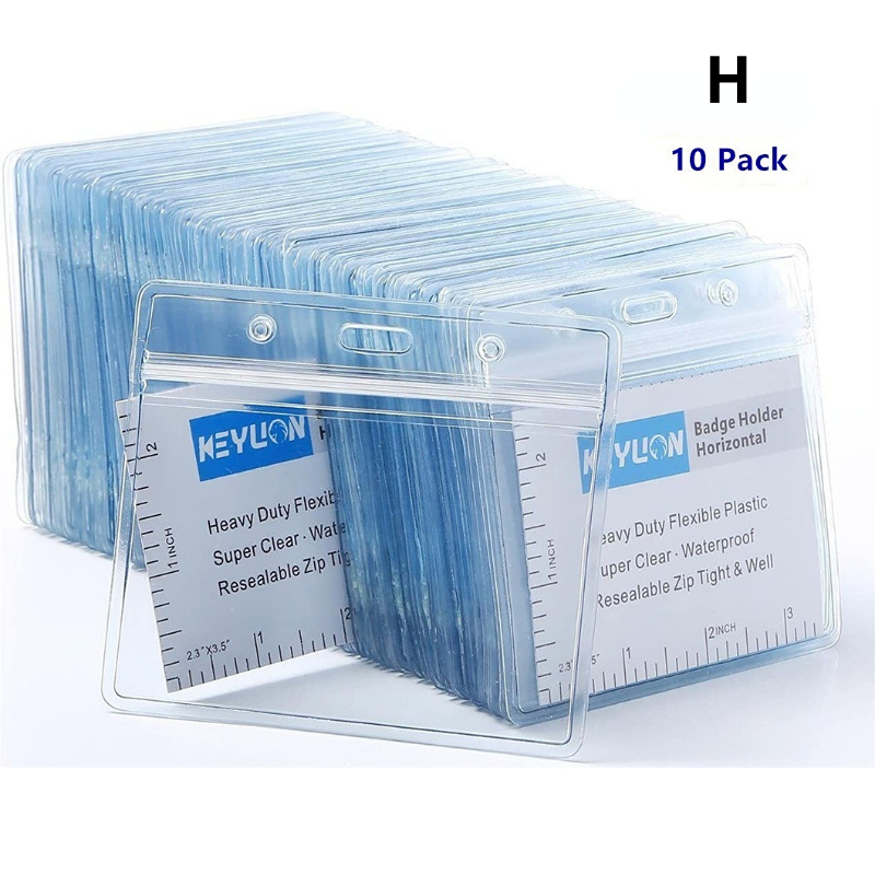 Clear Plastic ID Card Holders - Flexible - Pack of 10