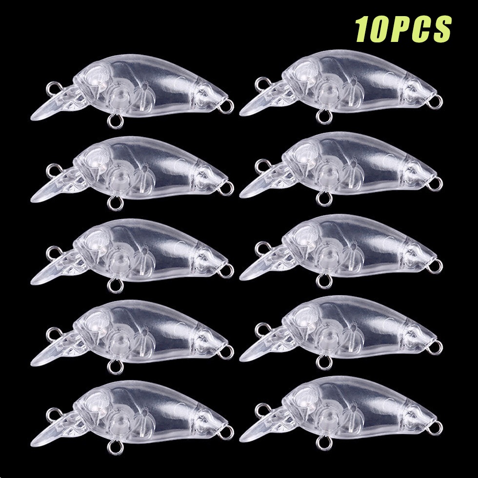 10/20pcs Clear Minnow Crankbait - DIY Top Water Hard Fishing Lure for  Freshwater and Saltwater Fishing - Unpainted for Customization and  Personalizati