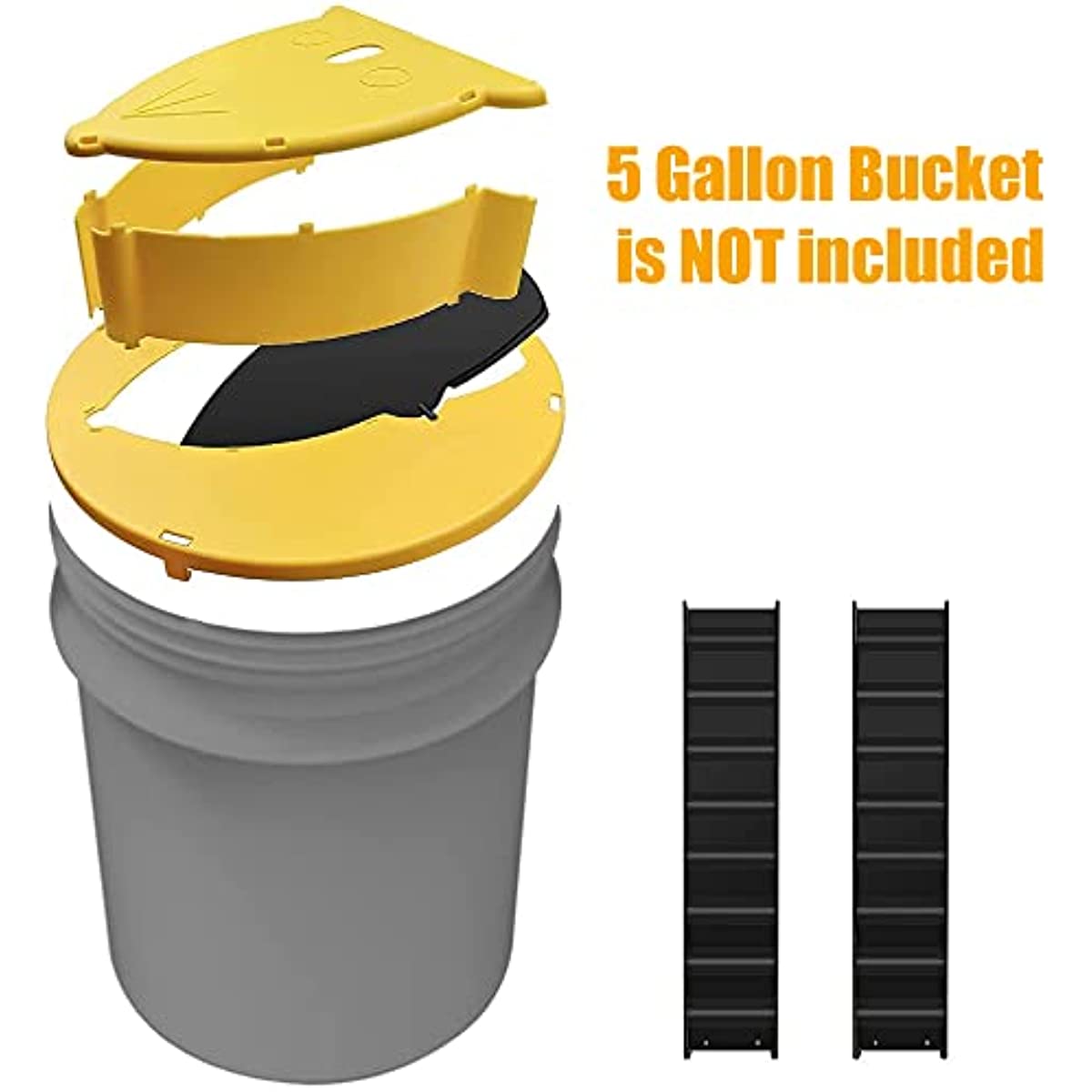 RinneTraps - Flip N Slide Bucket Lid Mouse Trap |Humane or Lethal| |Trap Door Style| |Multi Catch |Auto Reset| |Indoor Outdoor| |No See Kill| |5
