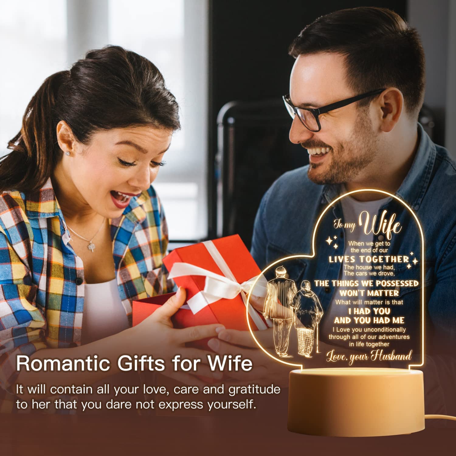 Anniversary Birthday Gift for Her Wife Gifts from Husband Romantic I Love  You We