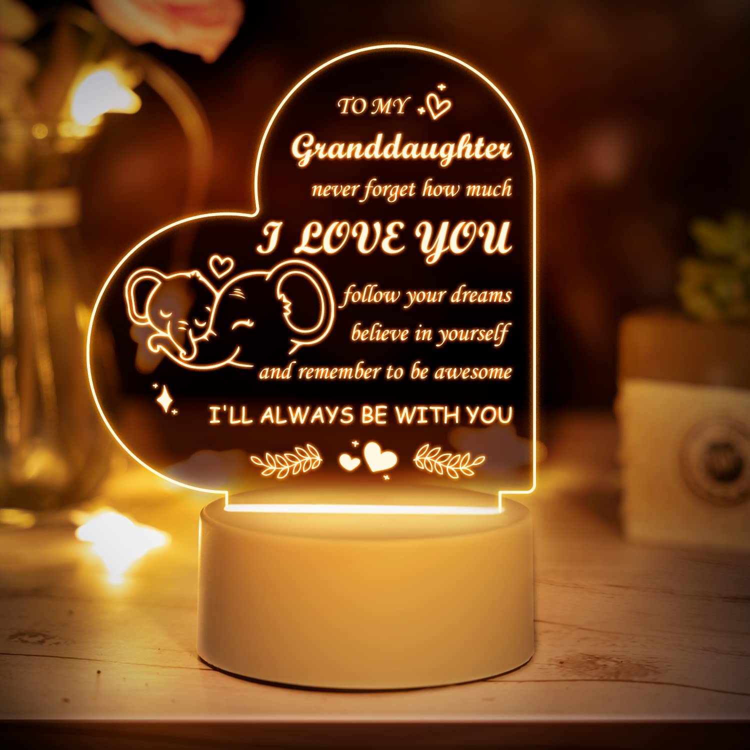 1pc, Grandma Gifts, Grandma Christmas Birthday Gifts, Best Gifts For Grandma  Grandmother, USB Powered Acrylic Night Light