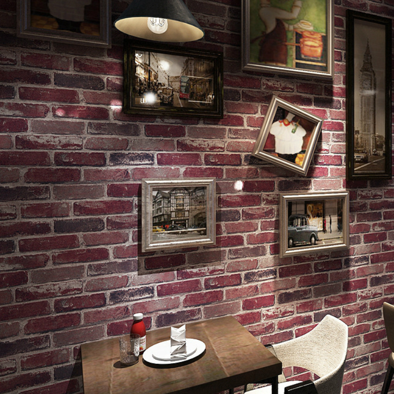 Vintage 3D Imitation Brick Pattern Brick Stone Wallpaper, Cafe, Bar,  Restaurant, Clothing Store, Cultured Stone Wallpaper