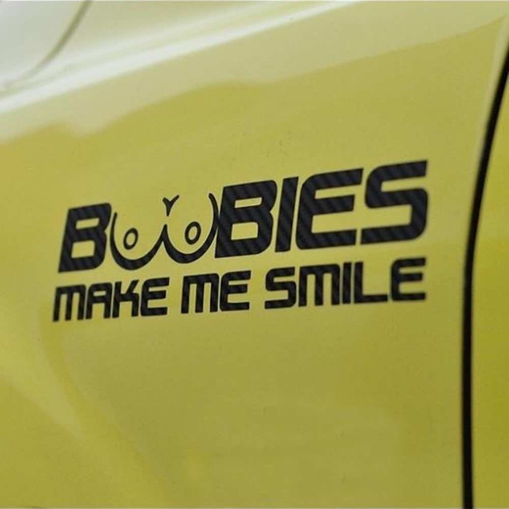Lustige BOOBIES MAKE ME SMILE Autofensteraufkleber Wasserdichter  Reflektierender Aufkleber