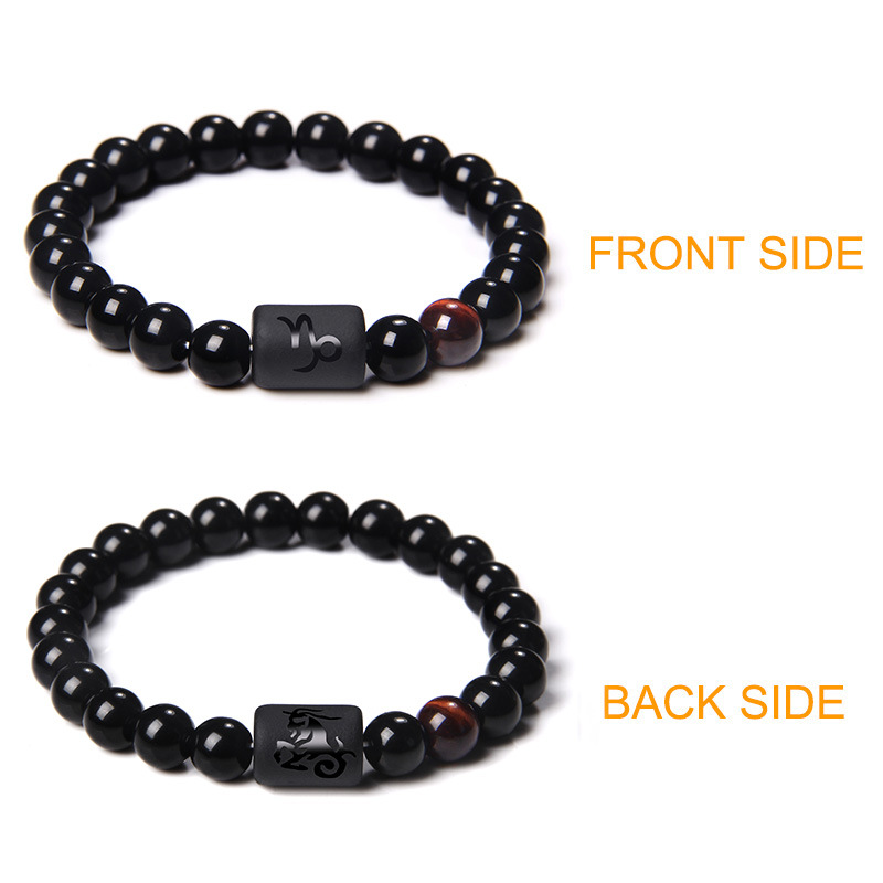 12 Constellation Tiger Eye Stone Stretch Bracelet