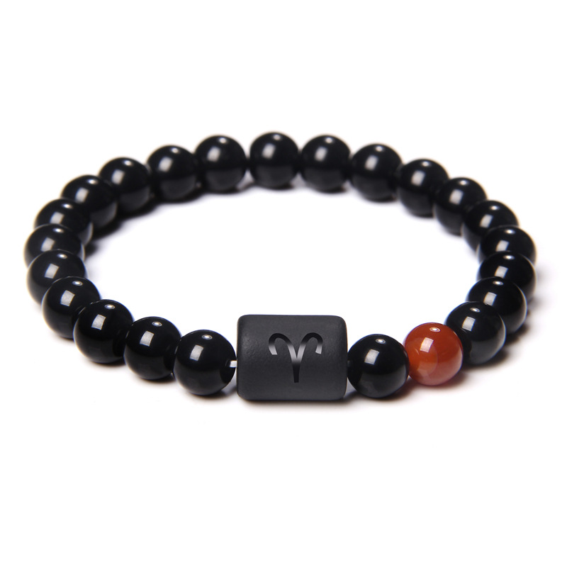 12 Constellation Tiger Eye Stone Stretch Bracelet