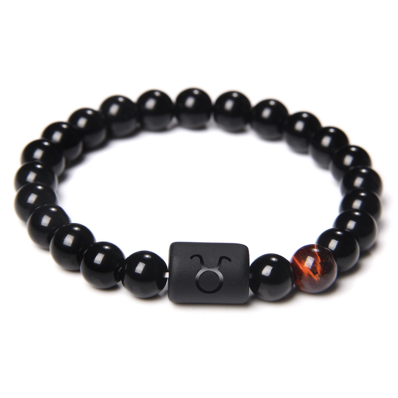 12 Constellation Tiger Eye Stone Stretch Bracelet