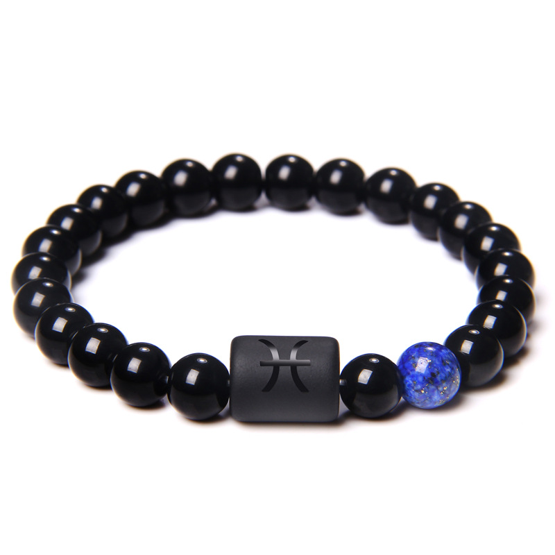 12 Constellation Tiger Eye Stone Stretch Bracelet