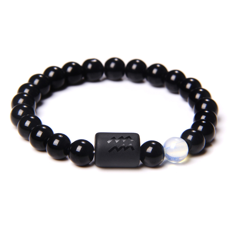 12 Constellation Tiger Eye Stone Stretch Bracelet
