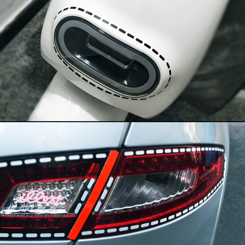 5pcs Creative Auto Moto Dotted Line Night Safety Sticker Strips Decal Tape  Decoration Stickers Reflective Car Stickers