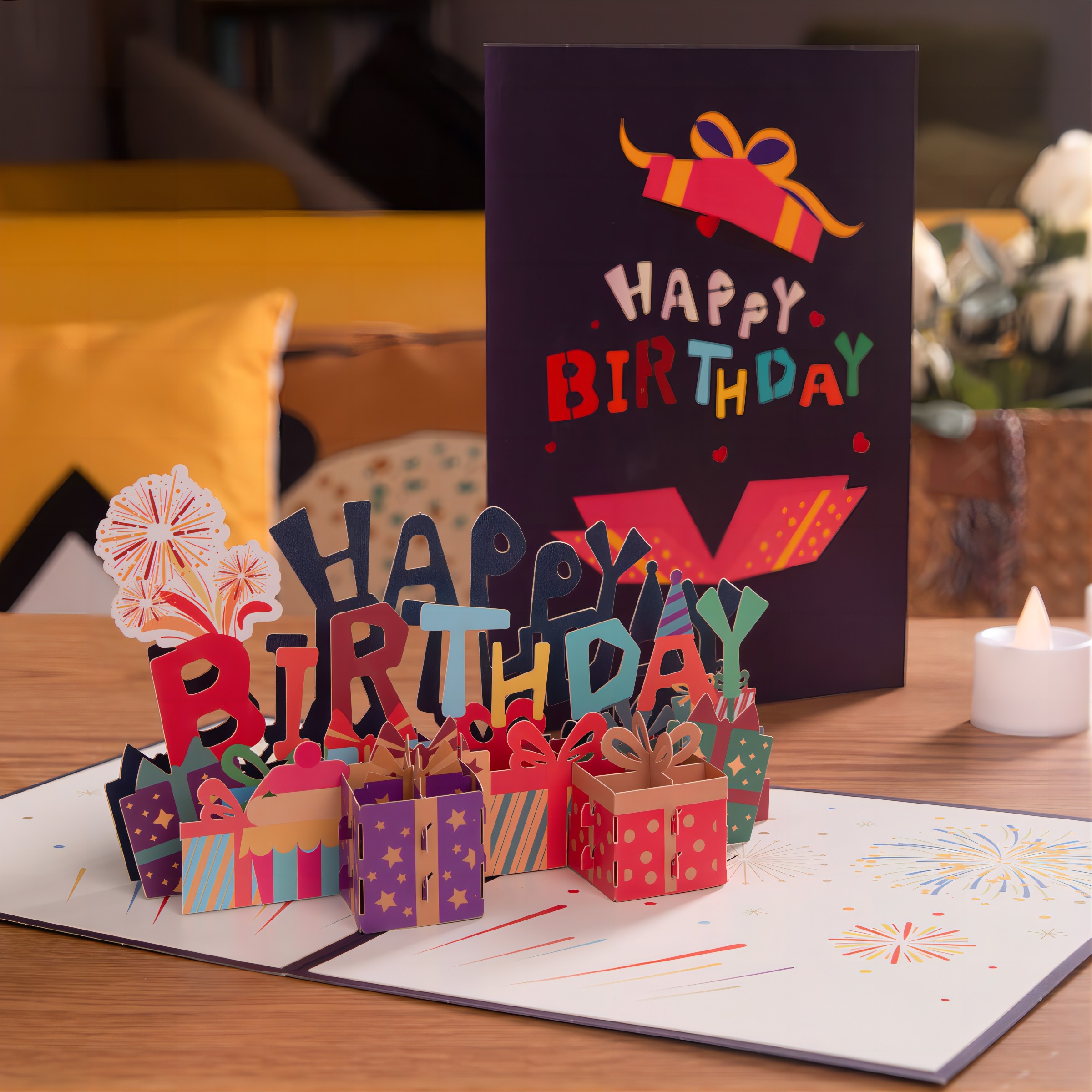 Birthday Cake 3D Pop Up Birthday Greeting Card with Envelope - Living Cabin