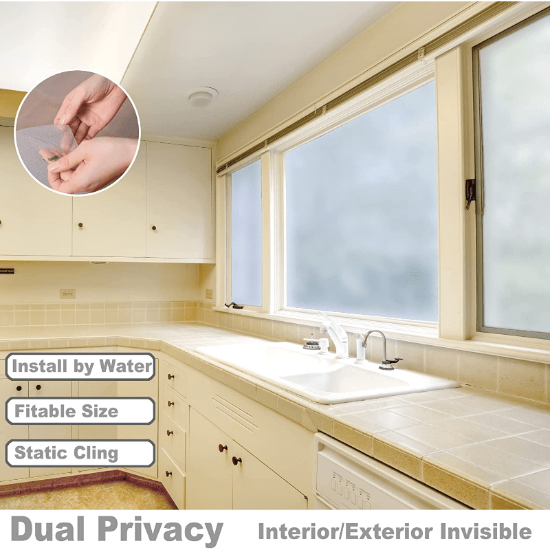 Fensterfolie 3D Fensterfolie Sichtschutz Folie Fenster Selbstklebend,  Haiaveng, Texturiert, für Badezimmer Schlafzimmer Küche (Tulip)