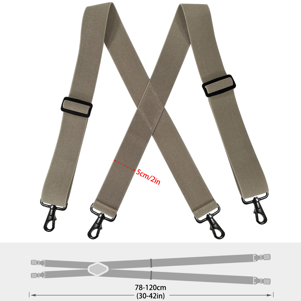 Fasker Mens Suspenders X-Back 2 Wide Adjustable Solid Straight Heavy Duty  Clip Suspenders for Men Women, Black at  Men's Clothing store