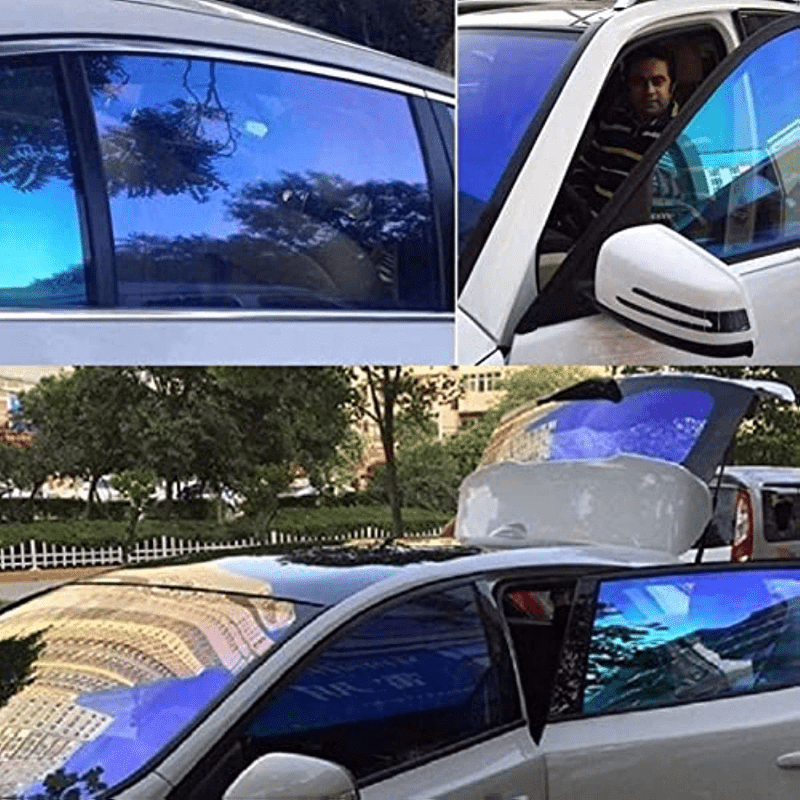 Film teinté caméléon pour vitres de voiture, film de protection solaire  bleu foncé résistant aux rayures 65 % VLT pare-brise pare-soleil chaleur et