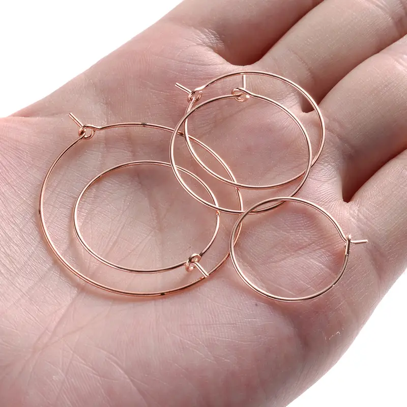 Big Circle Wire Hoops 20 25 30 Ear Wire Hooks For Jewelry - Temu