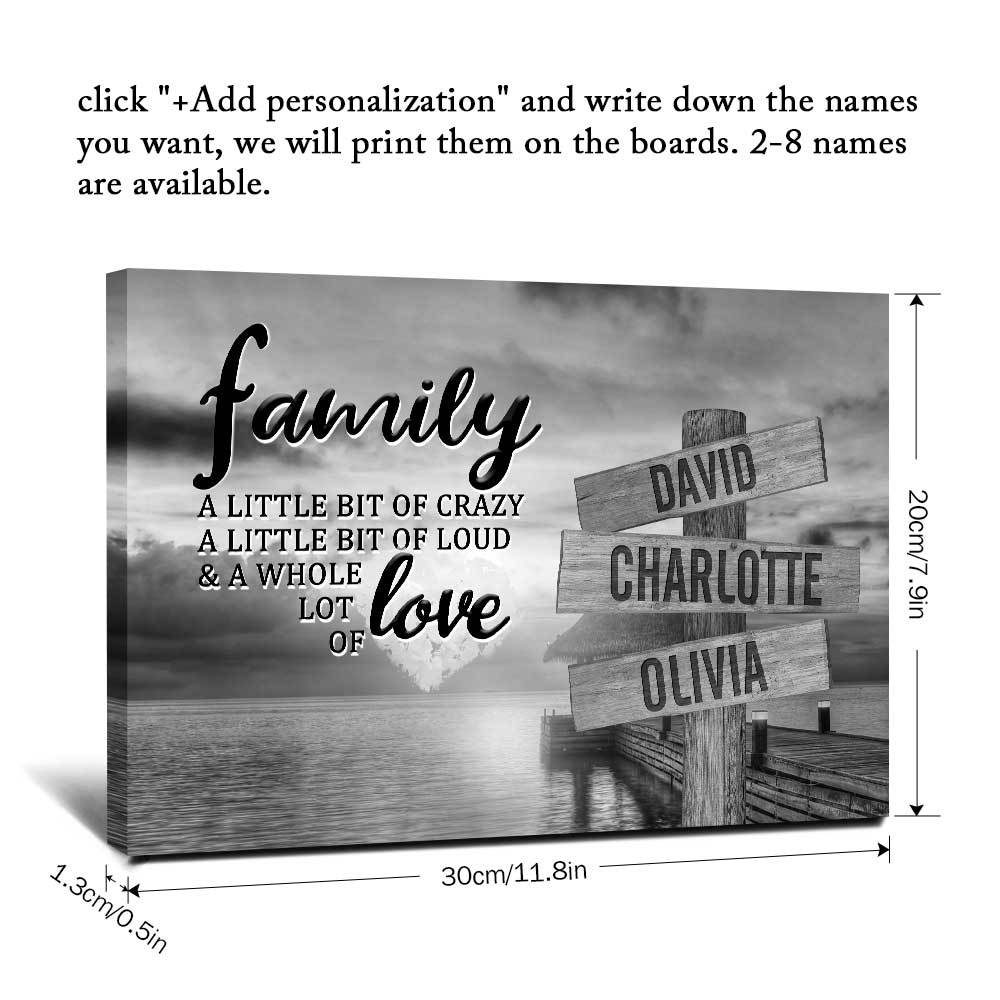 1pc Diy Personalized Family Love Framed Canvas Painting Posters And 